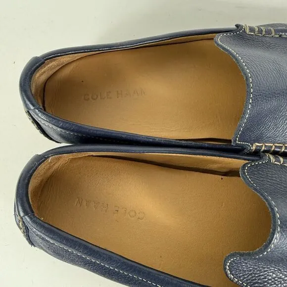 Cole Haan Somerset Venetian Loafers Men 10.5 Blue Leather Slip-On Low Top C13784
