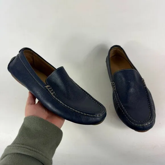 Cole Haan Somerset Venetian Loafers Men 10.5 Blue Leather Slip-On Low Top C13784