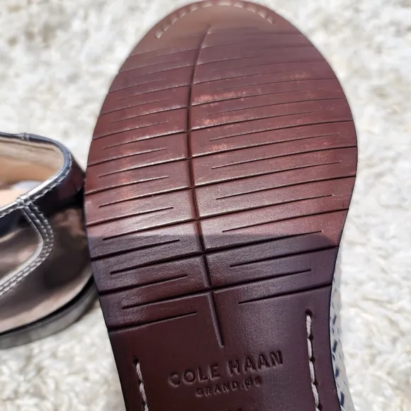 Cole Haan Women's Loafers Jagger Grand Weave Pewter Oxford W08866 Lace Up Shoes