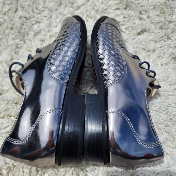 Cole Haan Women's Loafers Jagger Grand Weave Pewter Oxford W08866 Lace Up Shoes