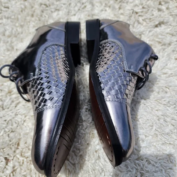 Cole Haan Women's Loafers Jagger Grand Weave Pewter Oxford W08866 Lace Up Shoes