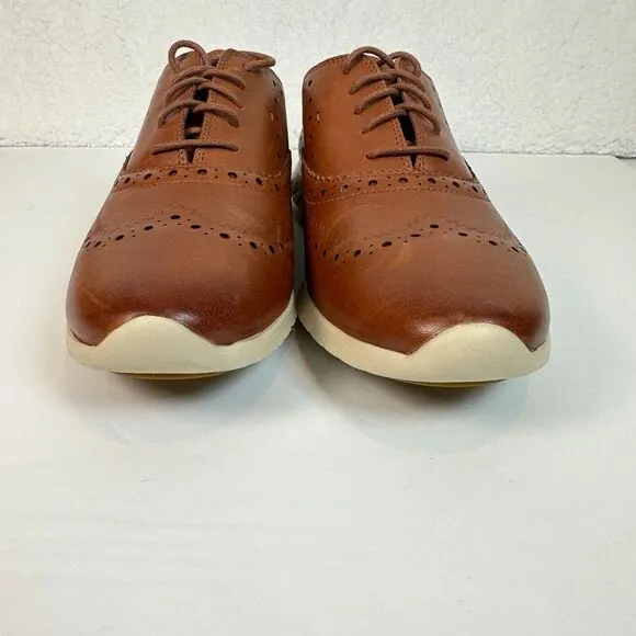 Cole Haan ZERØGRAND‎ W14476 Women's US 10B Oxford Shoes Brown Leather Wingtip