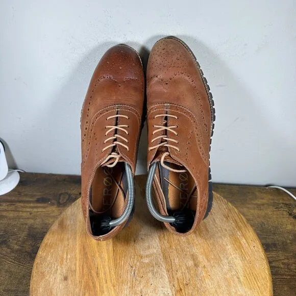 Cole Haan Zerogrand Wingtip Oxford Shoes Brown Leather Men's‎ 10.5 M C29411