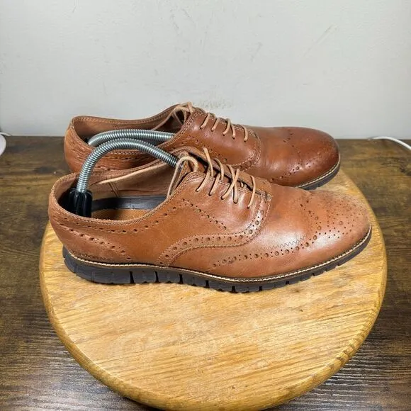 Cole Haan Zerogrand Wingtip Oxford Shoes Brown Leather Men's‎ 10.5 M C29411