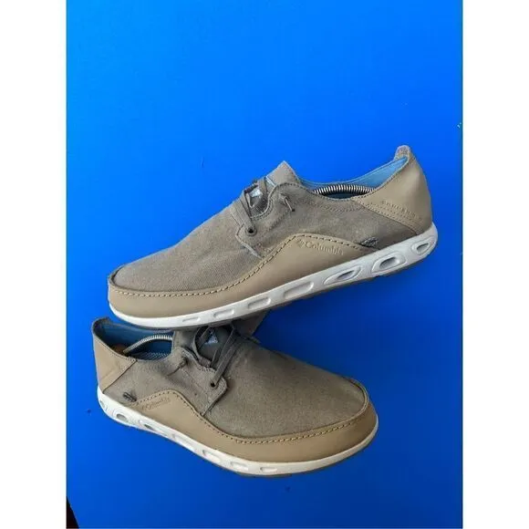 Columbia PFG Boatdrainer II Boat Shoes Mens Size 12 M Tan BM1020-214 Tech Lite