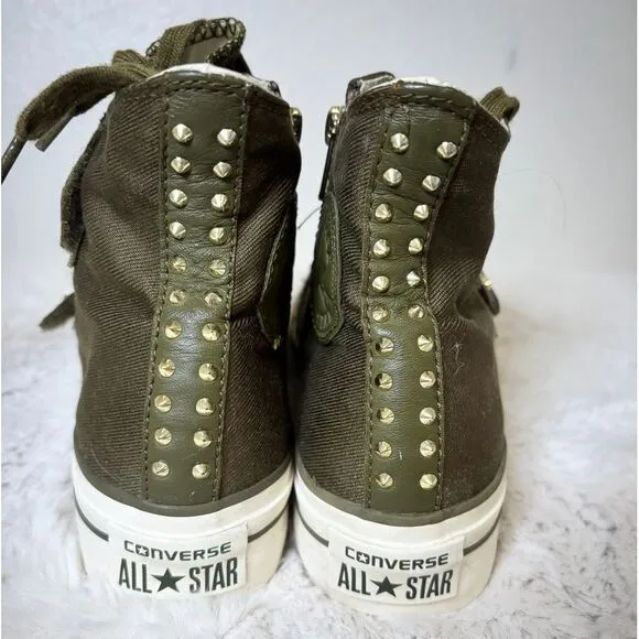 Converse Army Green Studded HTF Platform Women's‎ Size 7