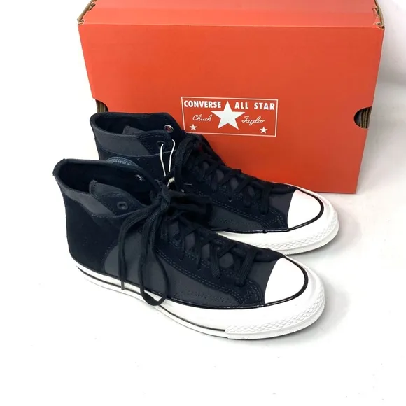 Converse Chuck 70 High Women's Shoes Suede Canvas Black Sneakers Casual A01785C