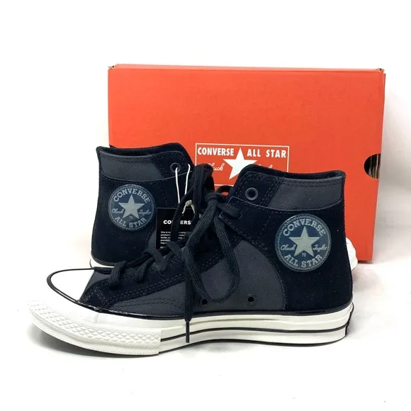 Converse Chuck 70 High Women's Shoes Suede Canvas Black Sneakers Casual A01785C