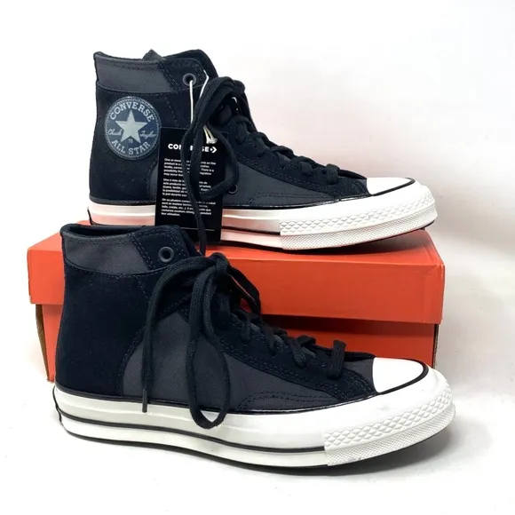 Converse Chuck 70 High Women's Shoes Suede Canvas Black Sneakers Casual A01785C