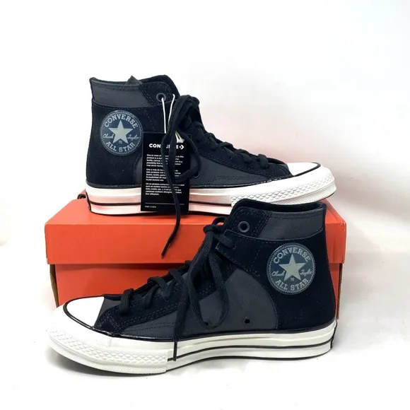 Converse Chuck 70 High Women's Shoes Suede Canvas Black Sneakers Casual A01785C