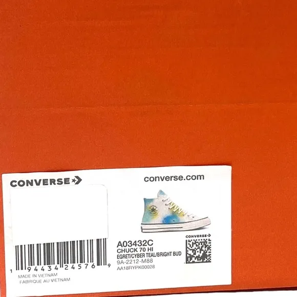 Converse Chuck 70 Shoes Canvas For Men Skate Sneaker Egret Teal High Top A03432C