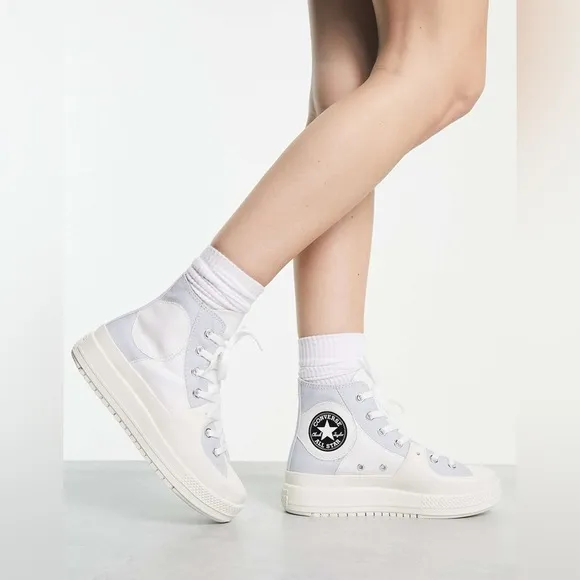 Converse Chuck Taylor All Star Construct Hi Trainers | Soft Blue/White |NEW/NIB