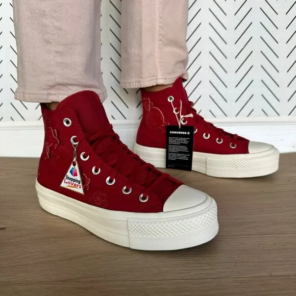 ⭐Converse Chuck Taylor All Star Lift 3D Floral Sz 7.5 Women's Shoes A12810C New
