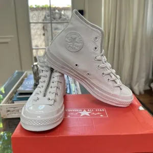 CONVERSE CHUCK 70 CANVAS ZIP White/ Prime Pink/ White High Tops New In Box