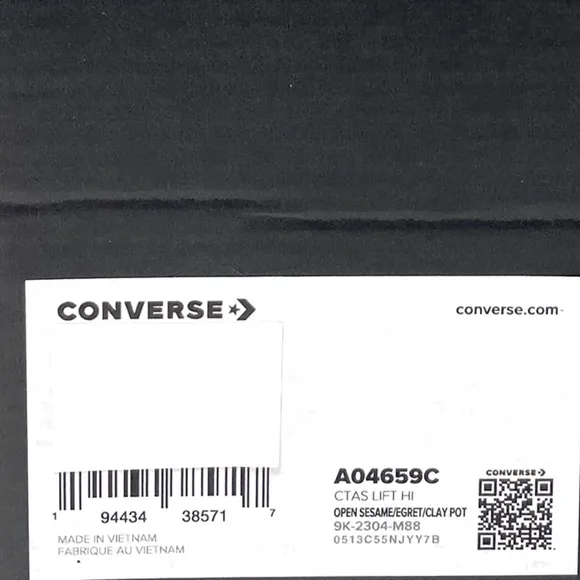 Converse Ctas Lift Hi Canvas Shoes Women Platform Sesame Skate Sneakers A04659C
