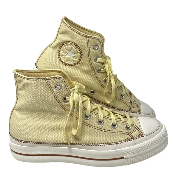 Converse Ctas Lift Hi Canvas Shoes Women Platform Sesame Skate Sneakers A04659C