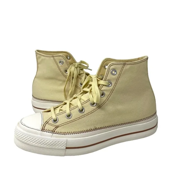 Converse Ctas Lift Hi Canvas Shoes Women Platform Sesame Skate Sneakers A04659C