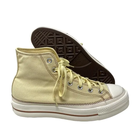 Converse Ctas Lift Hi Canvas Shoes Women Platform Sesame Skate Sneakers A04659C