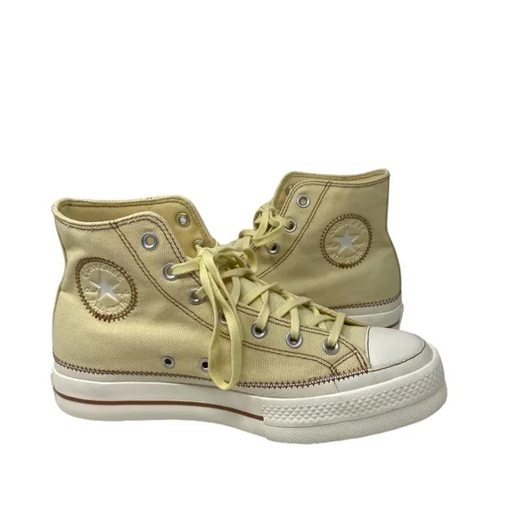 Converse Ctas Lift Hi Canvas Shoes Women Platform Sesame Skate Sneakers A04659C