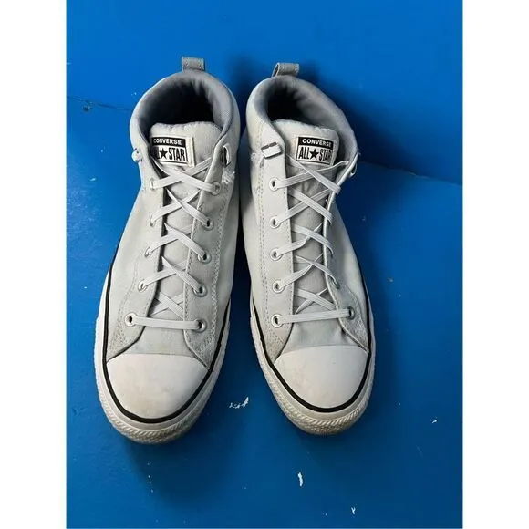 Converse Ctas Malden Street Mid Sneakers Women's Shoes Canvas Lunar Gray A03453F