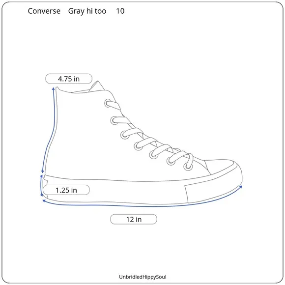 Converse Gray Hi Top Double Tongue Thrashed and Trashed Sneakers Size 10