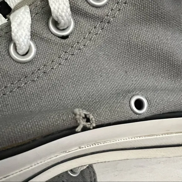 Converse Gray Hi Top Double Tongue Thrashed and Trashed Sneakers Size 10