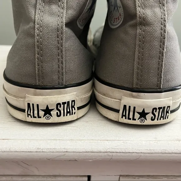 Converse Gray Hi Top Double Tongue Thrashed and Trashed Sneakers Size 10
