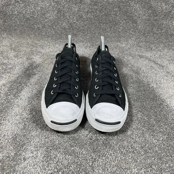Converse Jack Purcell Black Canvas White Sole Shoes Women’s Size 8.5 164056C