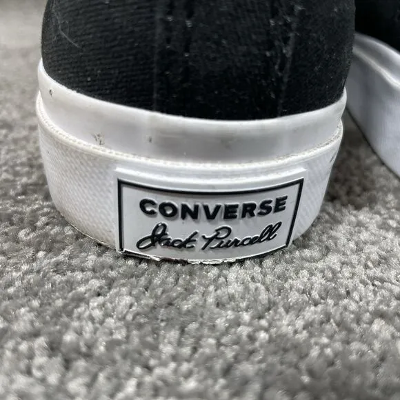 Converse Jack Purcell Black Canvas White Sole Shoes Women’s Size 8.5 164056C