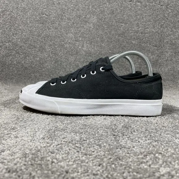 Converse Jack Purcell Black Canvas White Sole Shoes Women’s Size 8.5 164056C