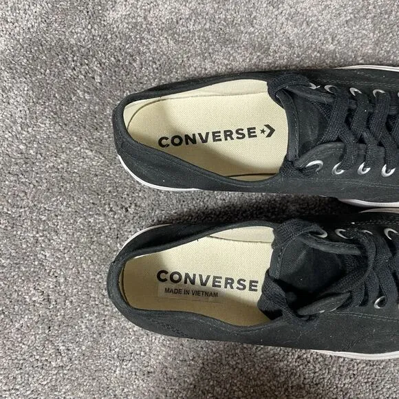 Converse Jack Purcell Black Canvas White Sole Shoes Women’s Size 8.5 164056C