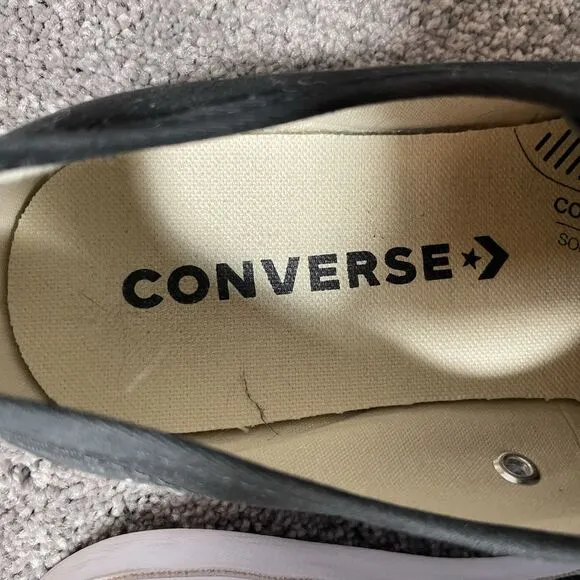 Converse Jack Purcell Black Canvas White Sole Shoes Women’s Size 8.5 164056C