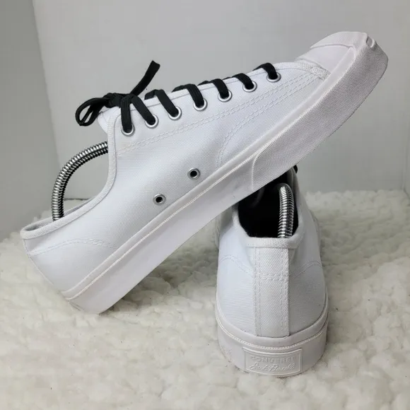 Converse Jack Purcell Men's Low Top Sneaker Size 10.5  White Canvas Shoes