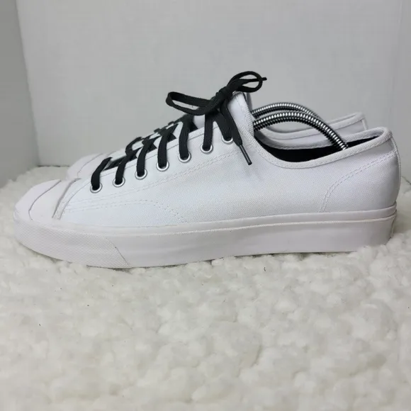 Converse Jack Purcell Men's Low Top Sneaker Size 10.5  White Canvas Shoes