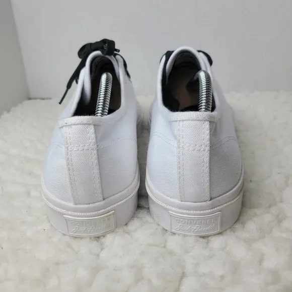 Converse Jack Purcell Men's Low Top Sneaker Size 10.5  White Canvas Shoes