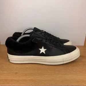 Converse One Star Ox Leather Faux Fur Sneaker Size 9 Women