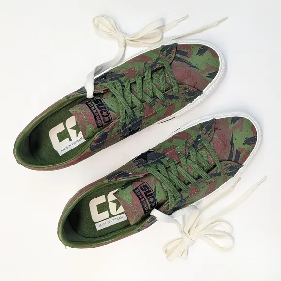 Converse One Star Pro OX Cypress Green Black Egret Camo A03678C Canvas shoes 9.5