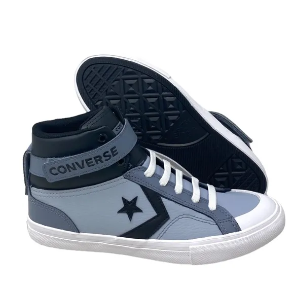 Converse Pro Blaze Strap Sneaker Kids Women's Leather Mid Top Gray Shoes A05708C