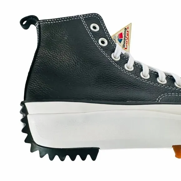 ⭐Converse Run Star Hike Hi Sz 9 Women Shoes Leather Sneakers Black White A04292C
