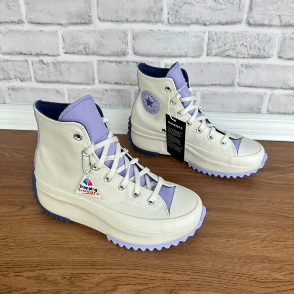 ⭐Converse Run Star Hike Platform Color Pop Sz 7 Men's Shoes Beige Purple A16188C