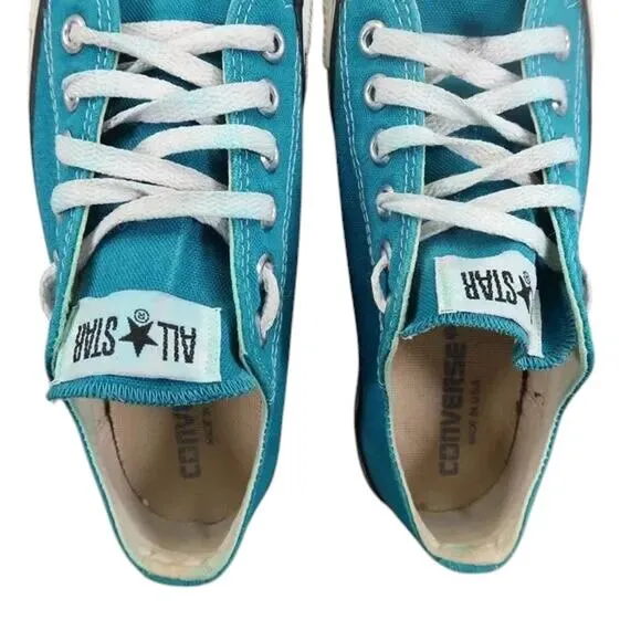Converse Shoes Womens 7 USA All Star Sneaker Vintage Canvas Blue Lace Up Classic