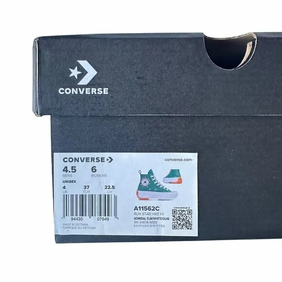 🤩Converse Sz 4.5 Mens Shoes Run Star Hike Platform Little Flowers Green A11562C
