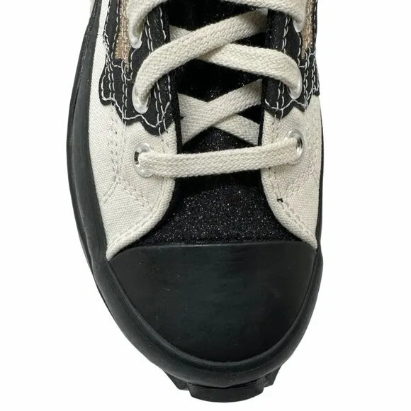 Converse Women Chunky Shoes 6.5 Run Star Motion Hi Leopard Platform Gold Glitter