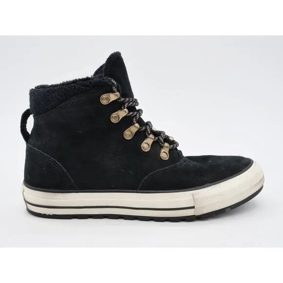 Converse Womens 8.5 Shoes Ember Hi Black Suede Faux Fur Lined Chuck Taylor