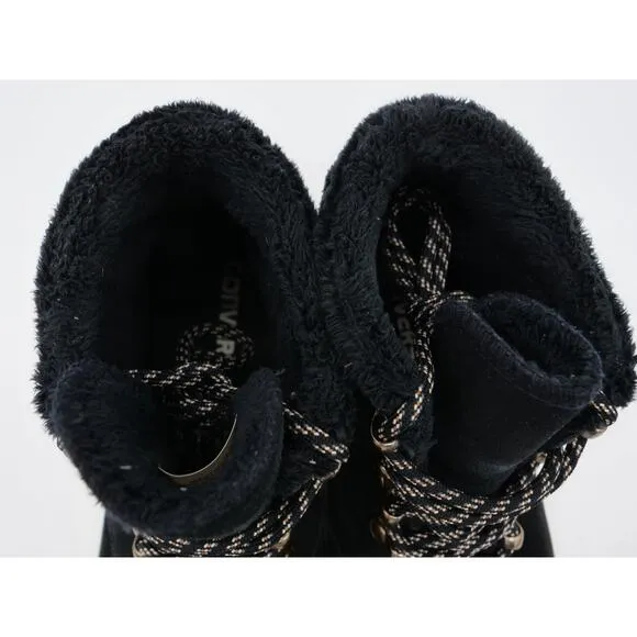 Converse Womens 8.5 Shoes Ember Hi Black Suede Faux Fur Lined Chuck Taylor