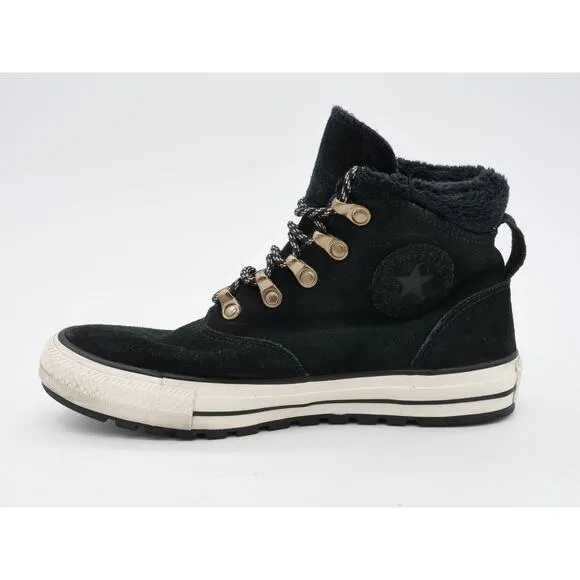 Converse Womens 8.5 Shoes Ember Hi Black Suede Faux Fur Lined Chuck Taylor