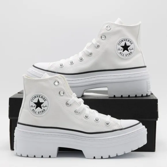 Converse Women's Chuck Taylor All Star Lugged Heel Platform High Shoes White 7