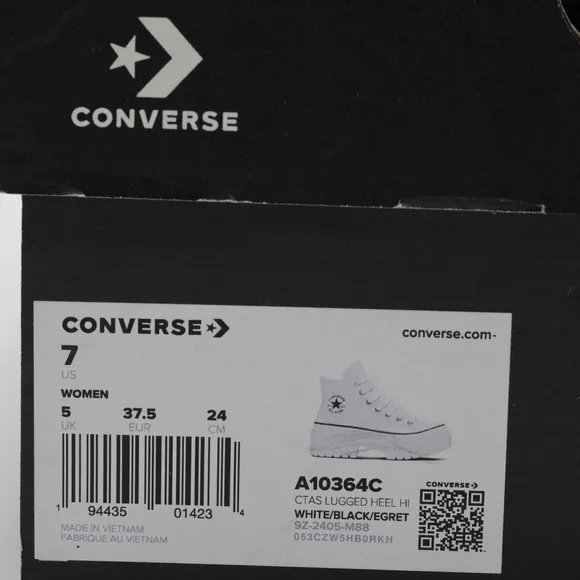 Converse Women's Chuck Taylor All Star Lugged Heel Platform High Shoes White 7