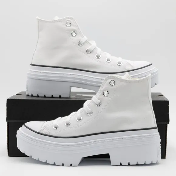 Converse Women's Chuck Taylor All Star Lugged Heel Platform High Shoes White 7
