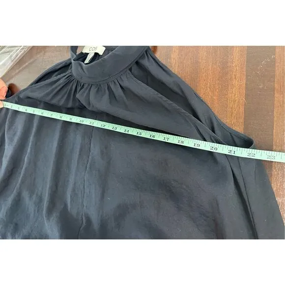COS Halterneck Maxi Dress Navy